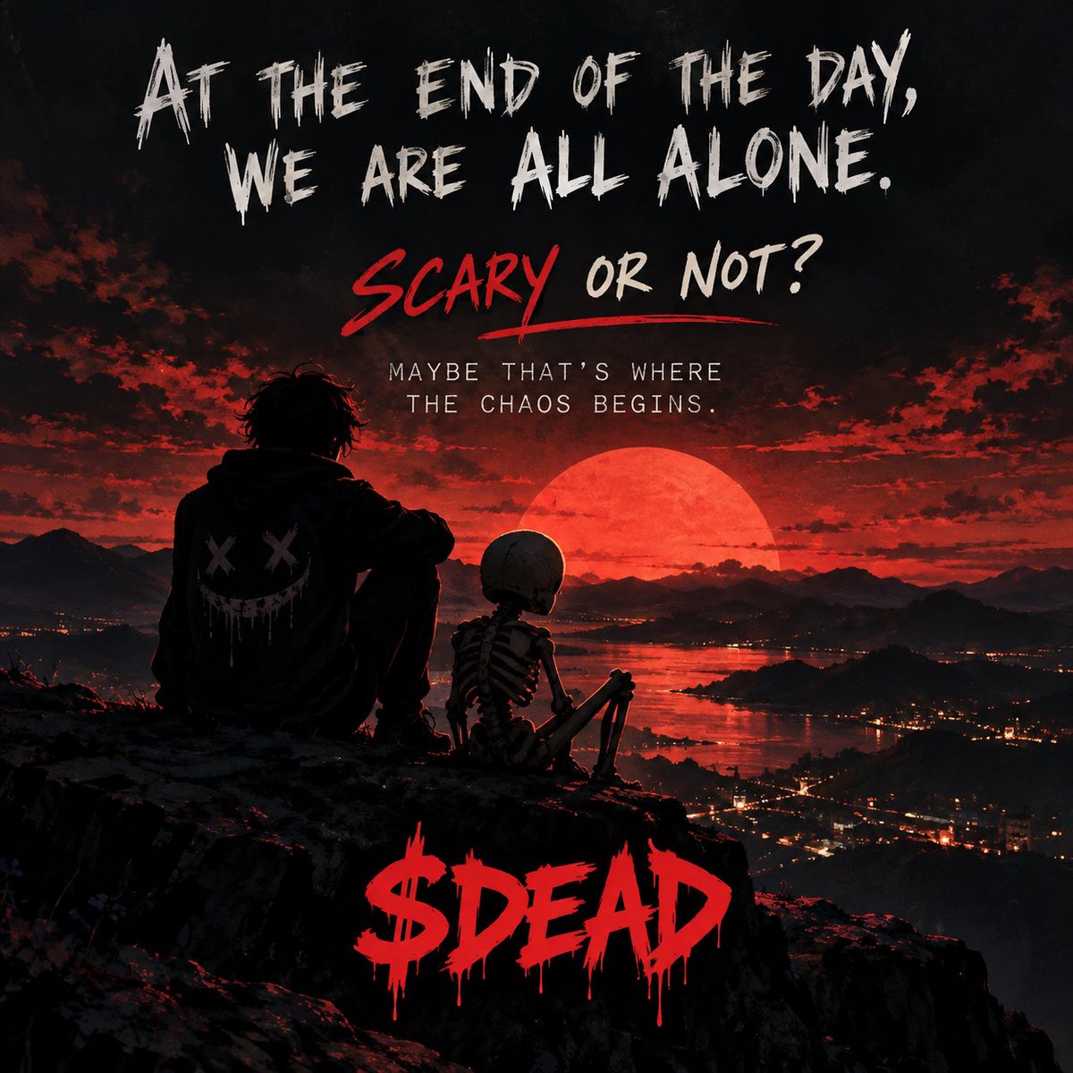 DeadInternet26's tweet photo. At the end of the day, we’re all alone.

Scary or not?

Maybe that’s where the chaos begins. ☠️

$DEAD
#DEAD #ChaosLovesYou #Solana https://t.co/nY9Jwn4Pxm
