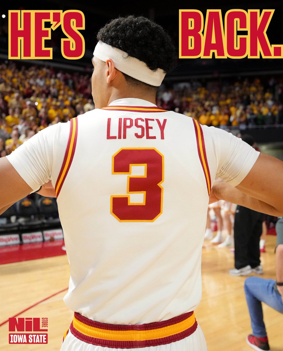 IowaStNILStore's tweet photo. HE’S BACKKKKK !!🌪️

Shop @TaminLipsey ‘s locker room at The NIL Store and start gearing up for season!

https://t.co/4JZkH77W1d

#cyclonebasketball #taminlipsey #hesback https://t.co/va8qZXs6AD