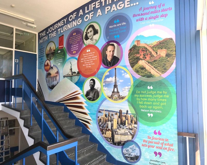 Design4Ed's tweet photo. Don’t overlook your school’s stairwells! They’re more than just walkways; they can be transformed into vibrant #WallArt that inspires and engages students. Let’s brighten these spaces with educational visuals!

👉 Learn more: https://t.co/i3eTvFq6xm

#DesignForEducation https://t.co/kmA33gqw28