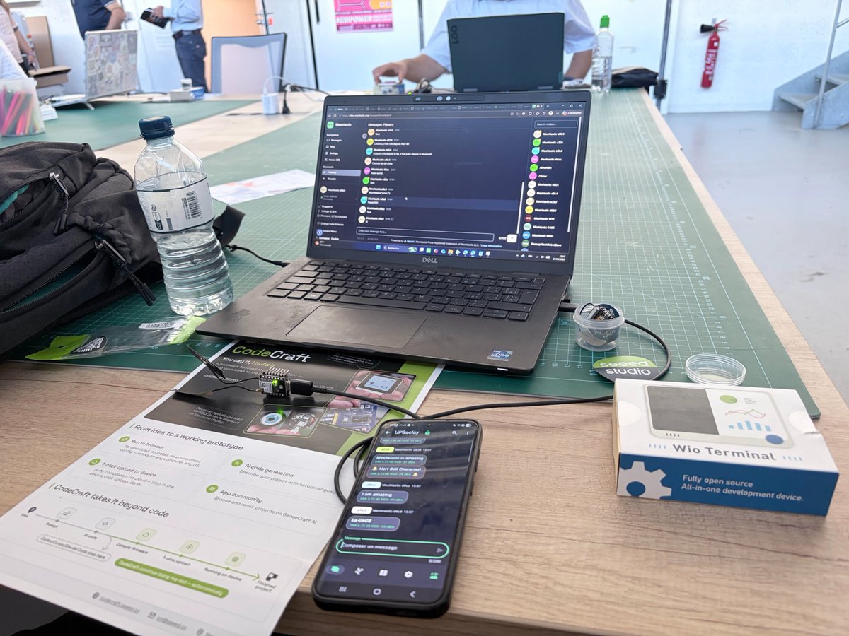 seeedstudio's tweet photo. 🙌Hands-on Meshtastic workshop at Upsacaly 🛠️

Diving deep into LoRa & off-grid mesh networking with our meshtastic devices & XIAO kits.

Makers got hands-on building their own resilient communication system, no cell towers needed.

Shoutout to @Meshtastic @Semtech for making this open-source mesh project possible.

🥳Who’s building off-grid comms projects? 👇

#SeeedStudio #Meshtastic #LoRa #OpenSourceHardware #MakerWorkshop #IoT #HamRadio