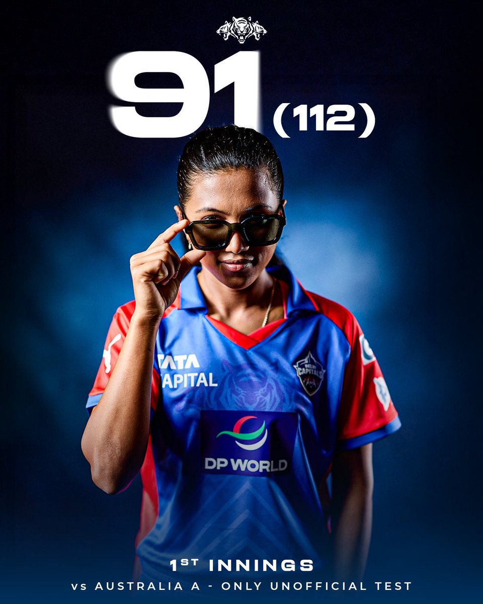 DelhiCapitals's tweet photo. Red ball or white, she’s always in the runs 🐯👏 https://t.co/MHj3uaebc8