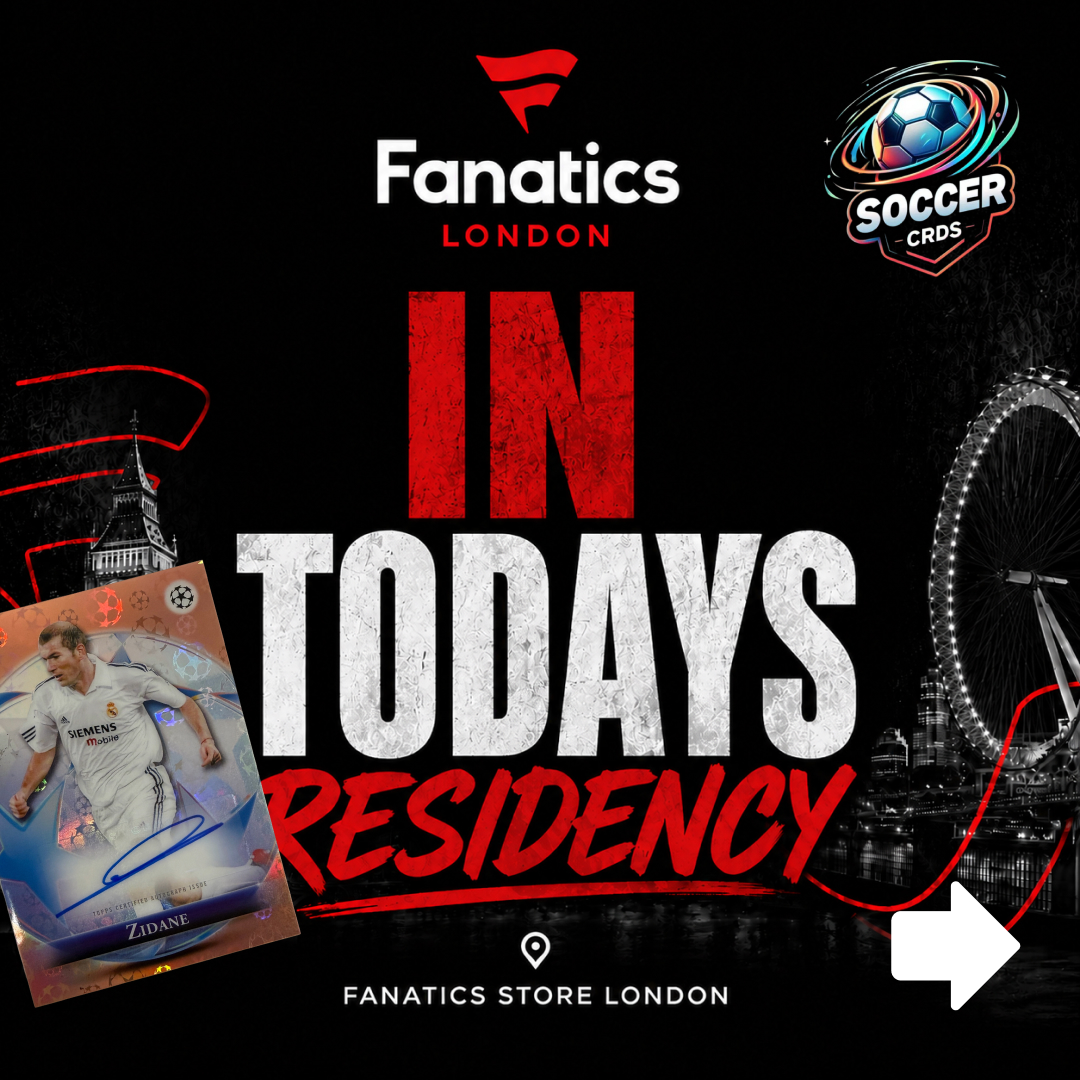 soccercrds's tweet photo. TODAY’S RESIDENCY IS STACKED 🔥
We’re giving away the Zidane 1/1 Auto LIVE, PLUS it’s release day for Topps Chrome® Star Wars and Topps Chrome® Tennis
🎁 New to Fanatics Live? Use code SOCCERCRDS for £15 credit
#SoccerCRDS #ToppsChrome #StarWars #ToppsChromeTennis #TheResidency https://t.co/0WcmAjhLer