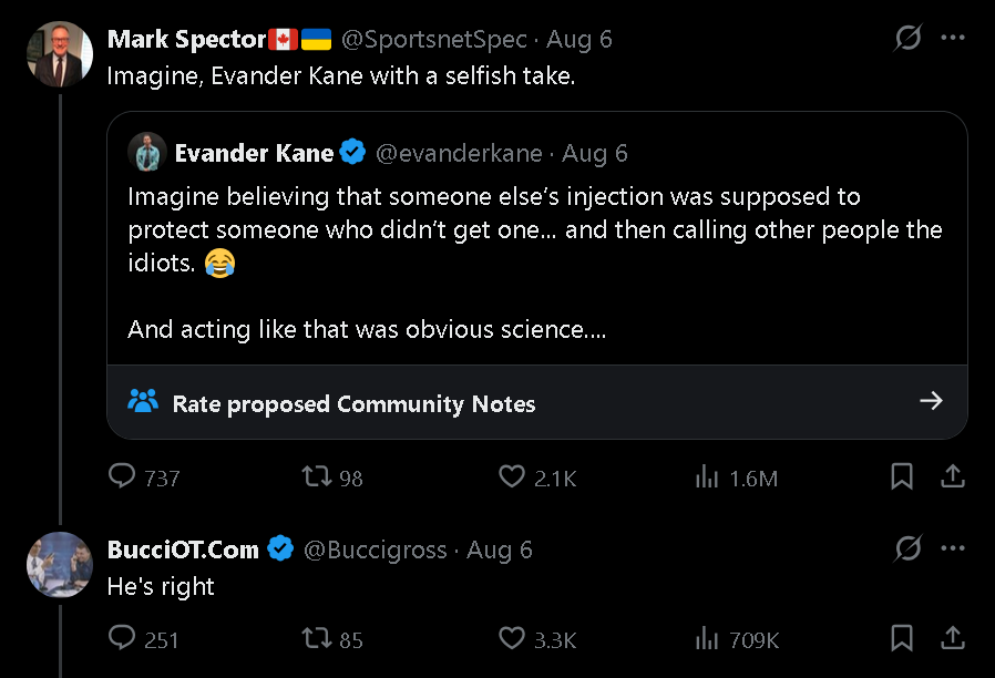 ibamboozIe's tweet photo. Frank Seravalli is an egotistical zionist hypocrite &amp; noted asshole

John Buccigross is a disgusting sex pest &amp; anti vax nutjob

Both of these gross losers belong nowhere near the privileged spots in hockey media they hold &amp; in a just world both would be shunned https://t.co/hzgjB0NFNC
