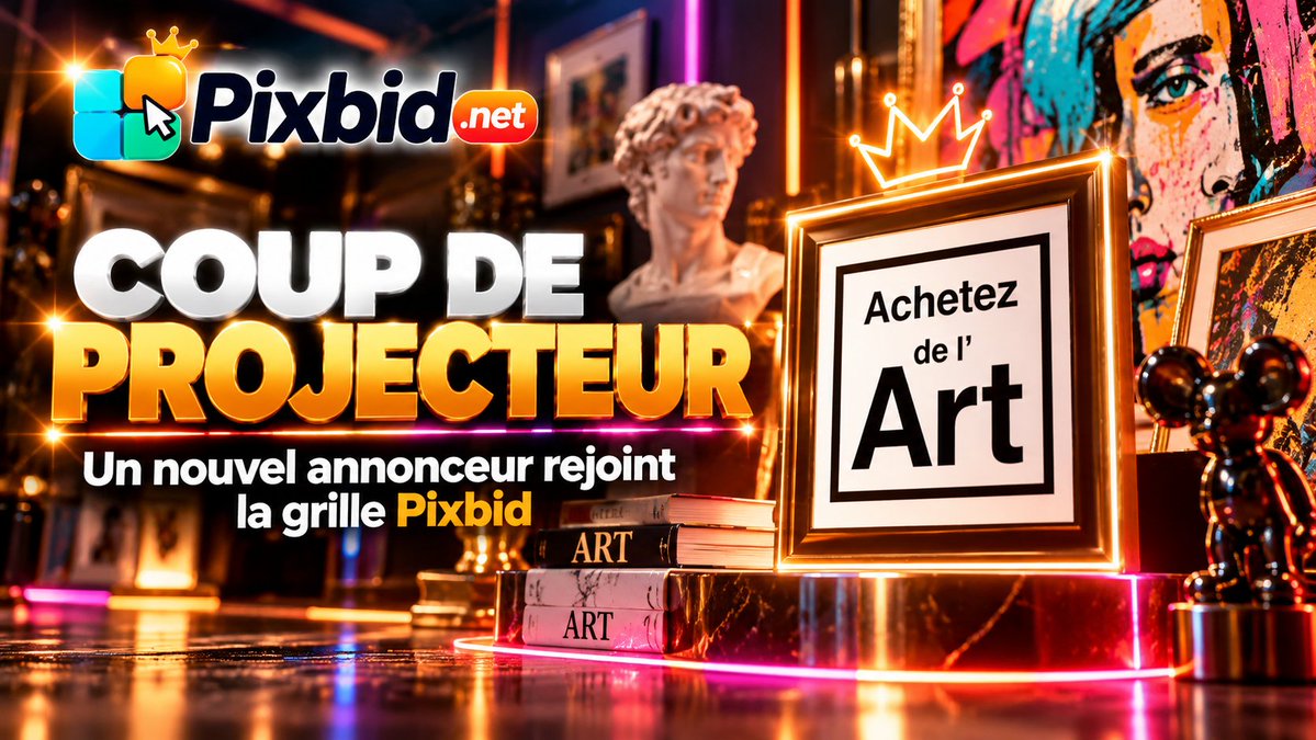 meli35601's tweet photo. 🌟 Coup de projecteur sur un annonceur Pixbid
Aujourd’hui, mise en avant d’un acteur de l’art contemporain et des planches originales de BD.
Un univers orienté galerie, collection et belles œuvres, avec aussi des prints et des expos à découvrir.
Encore une thématique très différente qui rejoint la grille Pixbid.
Je vous le cite en commentaire.