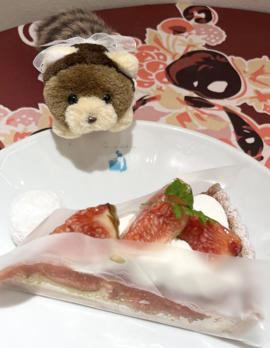 tanu202602's tweet photo. ご試食用にどうぞとサービスで添えられた
丸い焼き菓子を
自分用にもらったと喜ぶたぬき✨🦝

（白くて丸いお菓子、見えづらいですが
たぬの左下に見えますか？） https://t.co/QXGdY9ENI6