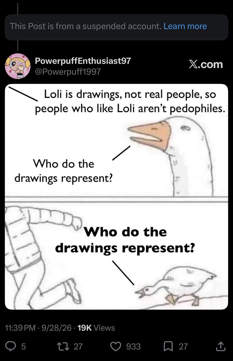 Powerpuff1997's tweet photo. How the hell did I get more likes than a Lolicon to the point where they just straight up vanished? https://t.co/LwO7hzEHyb