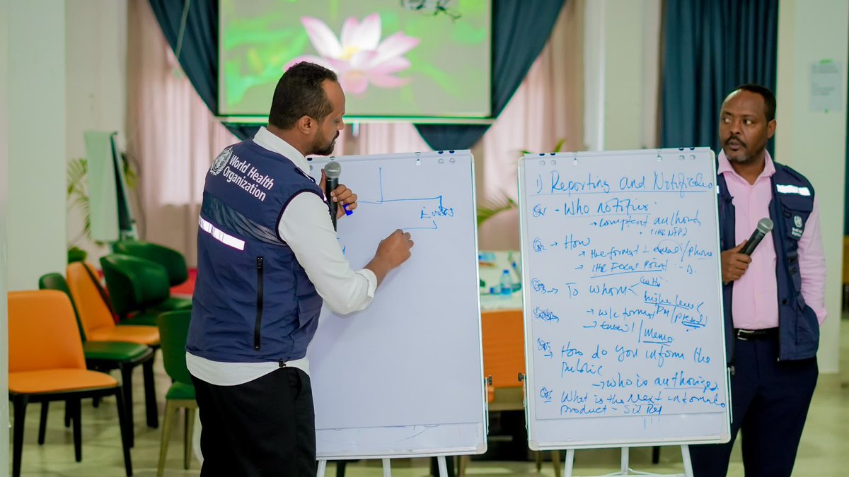 WHOSom's tweet photo. With @MoH_Somalia WHO completed Ebola preparedness trainings across Somalia, equipping 189 health professionals with skills in screening, IPC, WASH, PPE use &amp; case management. Strengthening capacities to keep communities safer from future health threats. #FromRiskToReadiness https://t.co/nCUKM8Fe0a