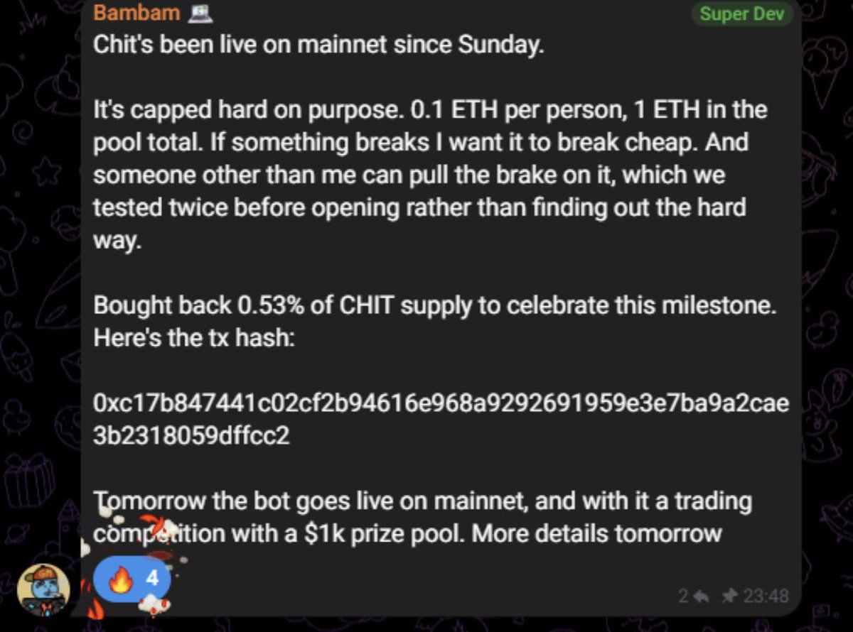 CryptCCG's tweet photo. I have seen several legitimate, transparent projects go sideways for months.. do we remember $privix? Happened there aswell. Took months to go to 7 figures and just exploded from there… thats the same vibe I get from $chit. @curioswhispers just keeps delivering and does what he does best.