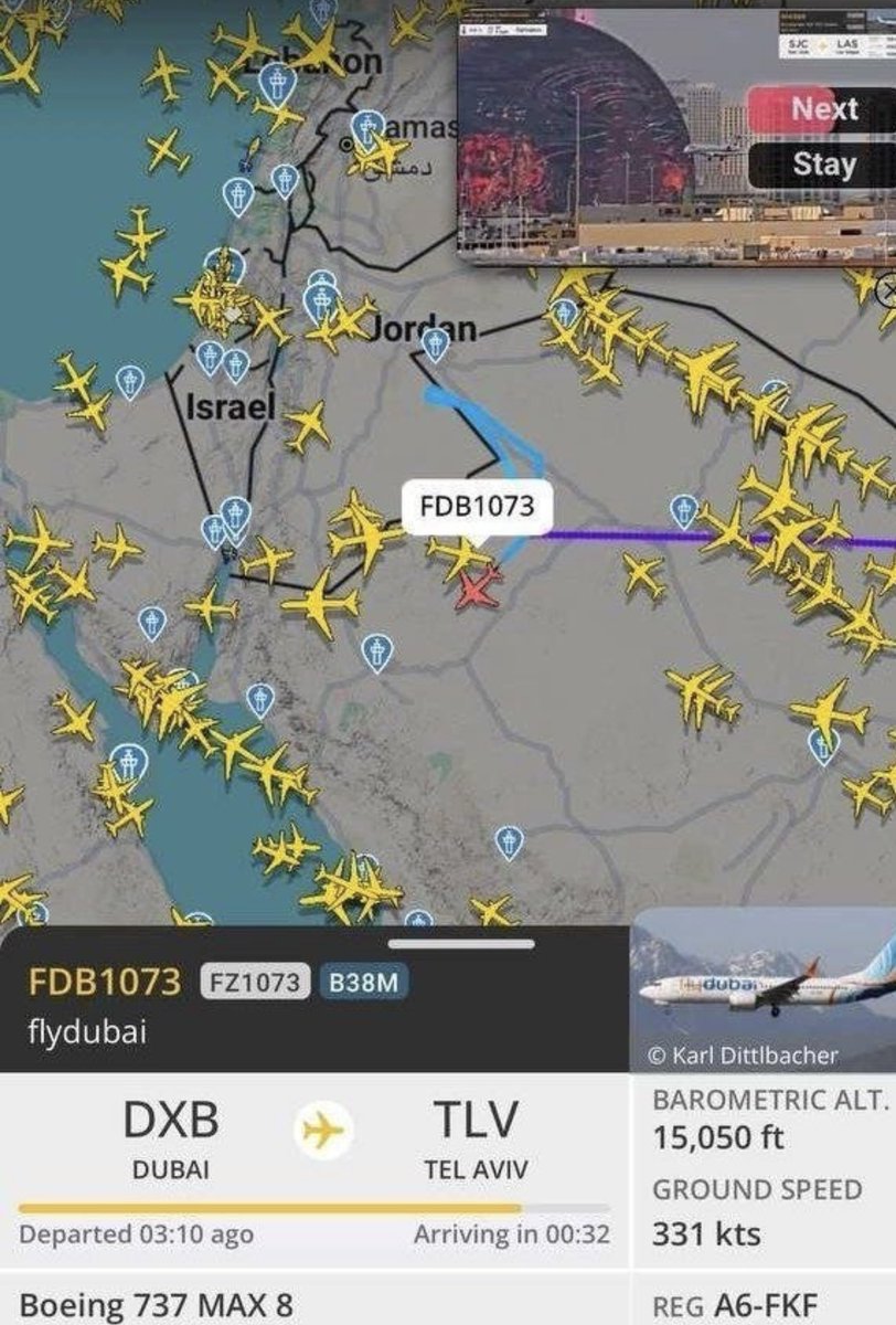 RuskiVodkaa's tweet photo. 🚨 #BREAKING 🚨 A Flydubai Boeing 737 traveling from Dubai to Tel Aviv issued a hijacking alert, prompting Israeli fighter jets to scramble. The aircraft was diverted to Saudi Arabia, with approximately 180 people on board. https://t.co/trpv4xeBM8