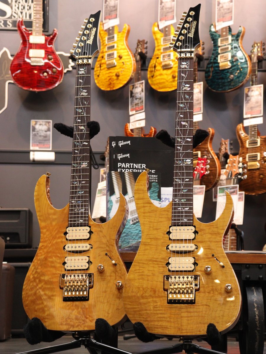 ikeberevole's tweet photo. ／
#Ibanez 店頭入荷📣🎸
＼

RG j.customの2026年限定モデル
"j.custom RG8570EM-NT (Natural)" ！✨

個性豊かな杢目が美しい4mm厚の
エキゾチック・メイプルトップは必見です👀

#エレキギター #イケベ #秋葉原 https://t.co/1Uhy5Z9qGl