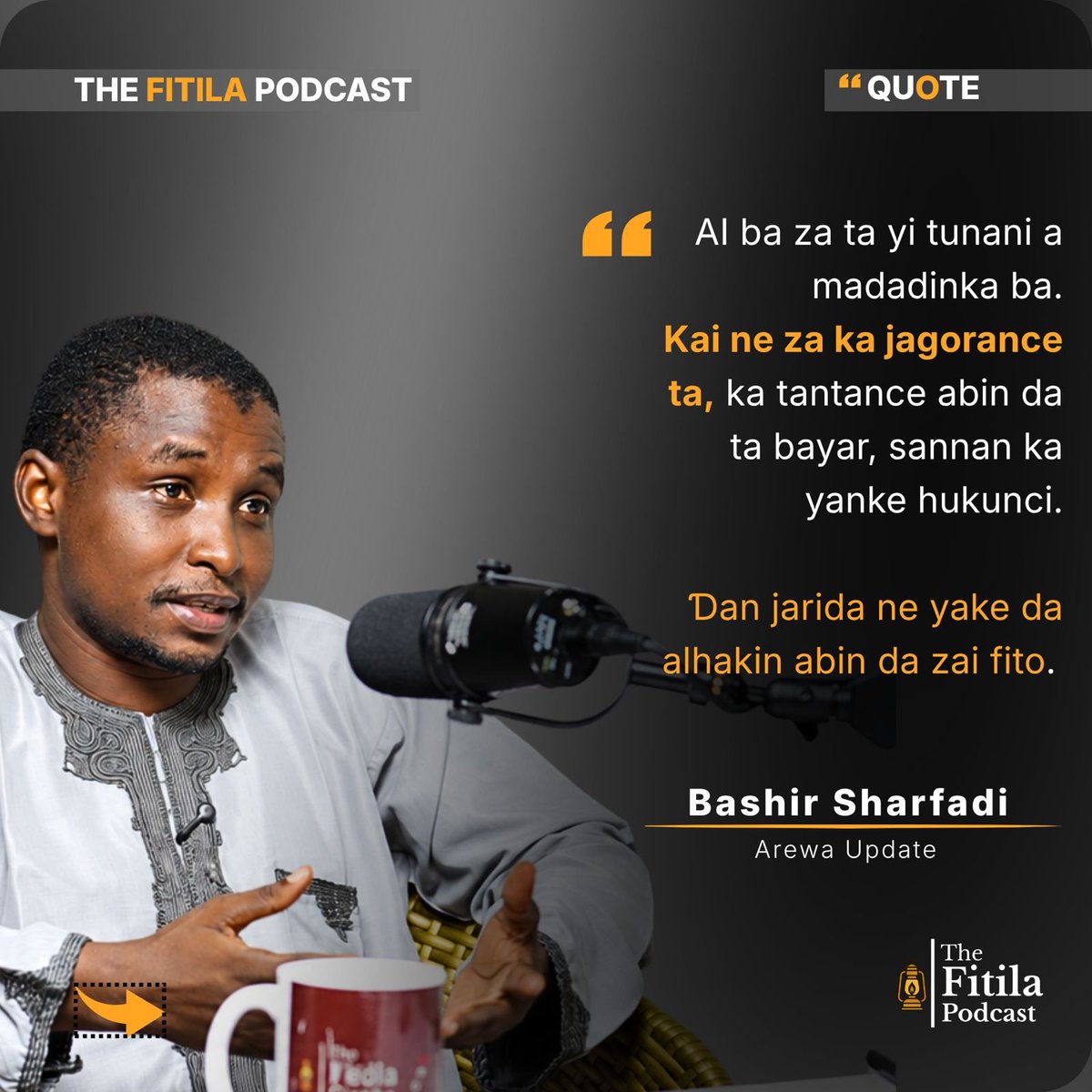 fitilapodcast's tweet photo. AI, tantance labari, 'yancin kafar yada labarai, da kuma ci gaba da koyo.

Cikakkiyar tattaunawar na nan a Channel din Fitila Podcast na YouTube:
 https://t.co/oufk5jyagY

#FitilaPodcast #BashirSharfadi #AikinJarida #AI #Media https://t.co/nLFCgS4spz