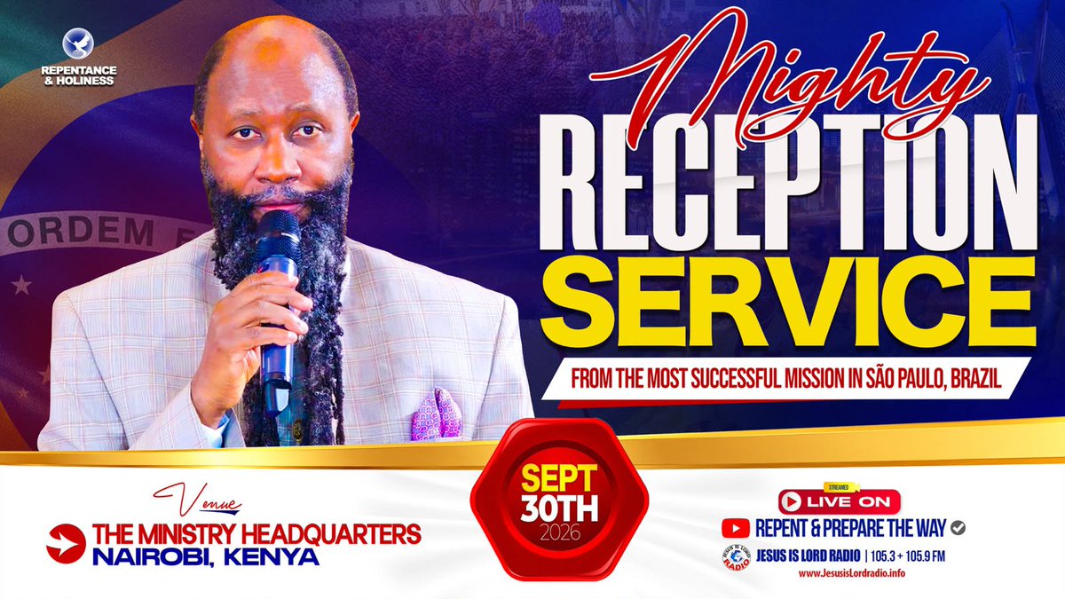 RepentLebanon's tweet photo. *Happening TODAY | Wednesday-30th September 2026๐ฅ*
_________________
*๐จPowerful Reception service of the MEGA PROPHET OF THE LORD from the most successful mission of the LORD in Sรฃo Paulo - Brazil ๐ง๐ท*.
___________________
*๐ก LIVE BROADCAST*
#EvacuationCall https://t.co/TdfiMlrG2c