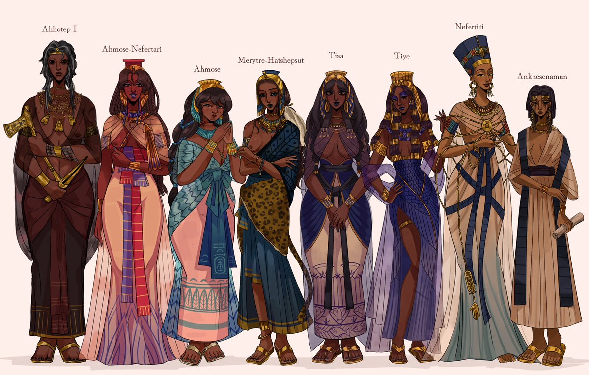 Dododo_thewitch's tweet photo. [18th Dynasty Queens]

After I’ve been lazy for almost a year I finally finish them, I’ll do a designing notes if anyone is interested or just because I feel like i wanted to lol💞 https://t.co/ufHHBDgIKE