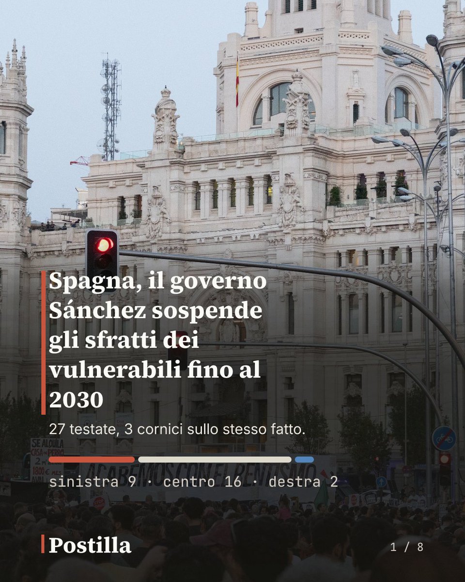 postillanews's tweet photo. #Spagna, il governo #Sánchez sospende gli sfratti dei vulnerabili fino al 2030 https://t.co/6v3cD8zwAz
