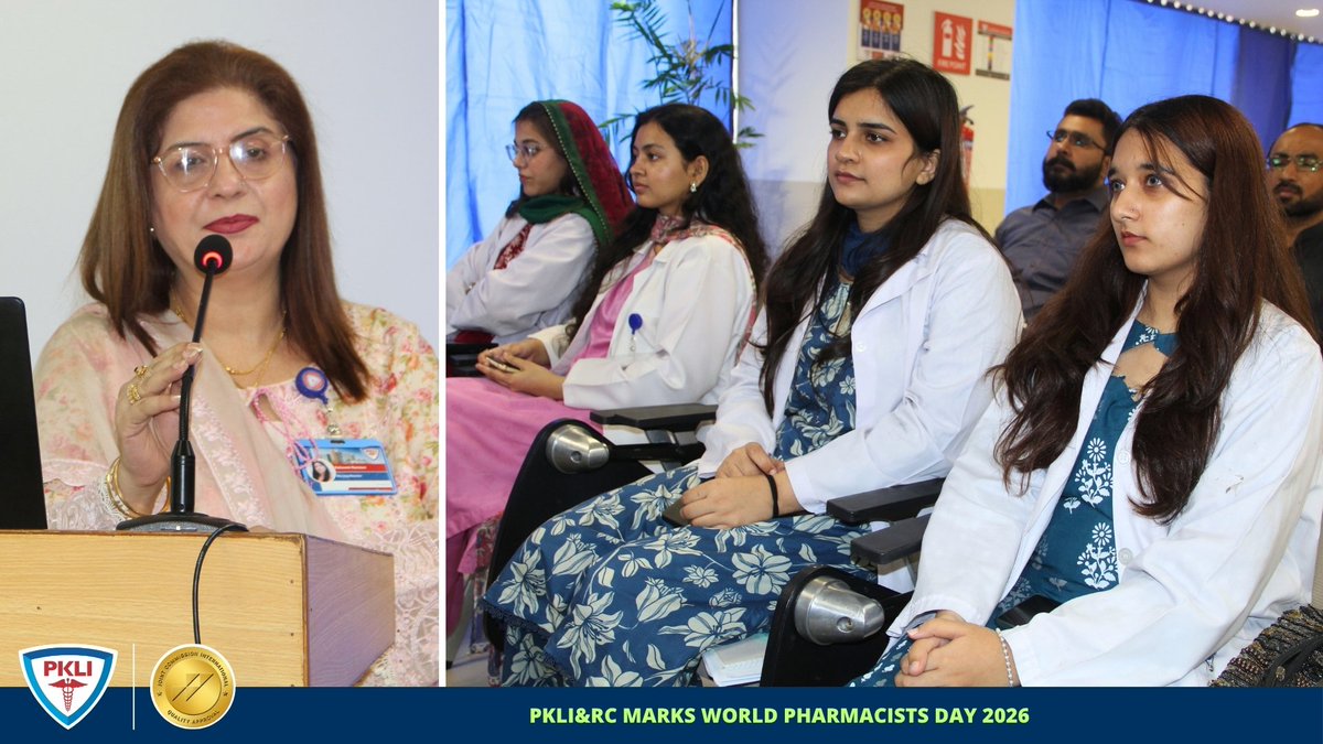 pklinrc's tweet photo. PKLI&RC Marks World Pharmacists Day 2026
PKLI&RC observed World Pharmacists Day 2026 under the theme “Empowering Pharmacists for Healthier Futures.”
Support PKLI through Zakat & Donations:
📞0331-0007554
🌐 https://t.co/kbDP8zSUZy
#PKLI #WorldPharmacistsDay #PatientSafety https://t.co/9PnFozHzbd
