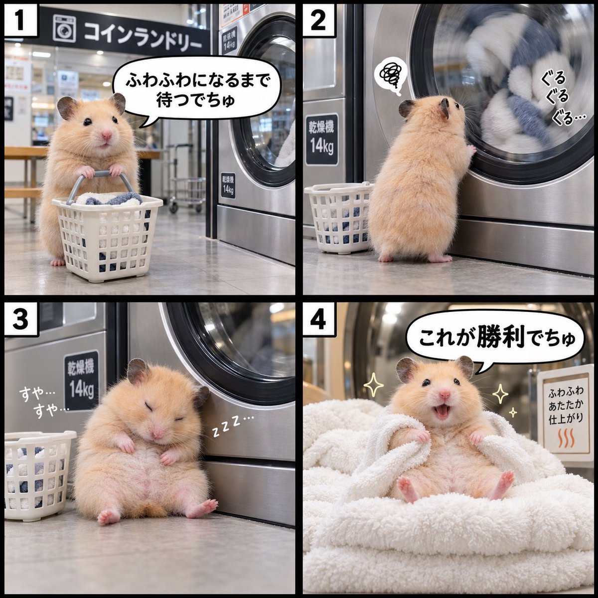 Mugicha_Happy's tweet photo. コインランドリーに来たでちゅ🐹 https://t.co/vjDhTiUAQa