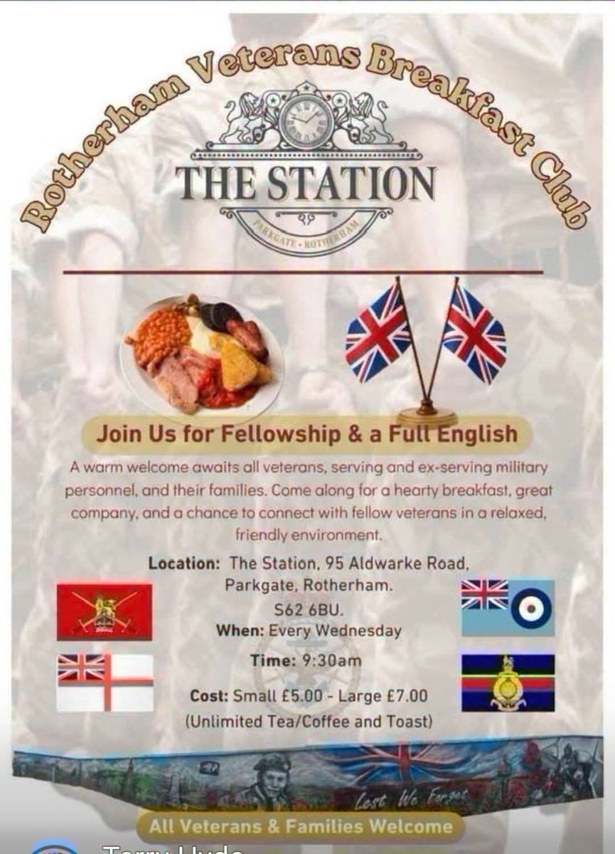 Stag_RosePPG's tweet photo. #wednesday - Breakfast Club - Every Wednesday at 0930hrs
Fellowship & A full English breakfast
All welcome for home cooked food and endless tea & coffee
@MCVC_on_X
#veterans #breakfastclub https://t.co/WKTthcQw9H