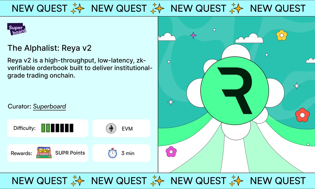 Superboard_'s tweet photo. Meet @reya_xyz, a high-performance, zk-verifiable orderbook.

Built for high-throughput, low-latency trading. Join the waitlist to get early access to Season 2.

Join → https://t.co/VyB8g8ixnv https://t.co/rle6dBntjP