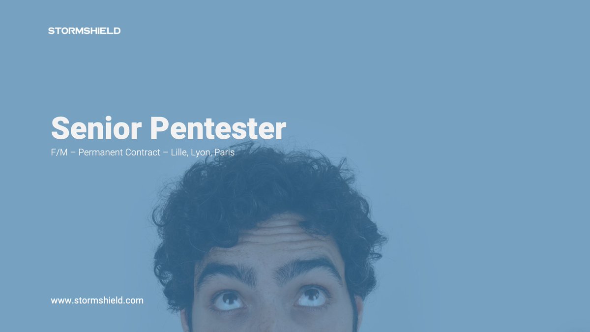 Stormshield's tweet photo. For Paris, Lille or Lyon offices, we are recruiting a Senior Pentester
👉 https://t.co/LJkdepAqa2 https://t.co/PsGFmJosNk