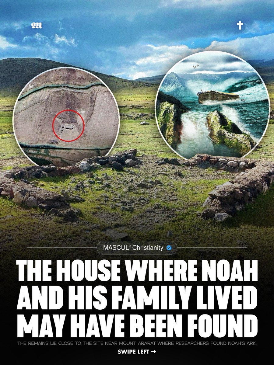 masculchristian's tweet photo. Near Mount Ararat, ancient house ruins, stone fences, an altar and pierced stones have been linked by Noah’s Ark researchers to the place where Noah and his family may have lived after the Flood. The site was already documented by Ron Wyatt in 1977 and is now receiving renewed attention following recent research at the Noah’s Ark site.