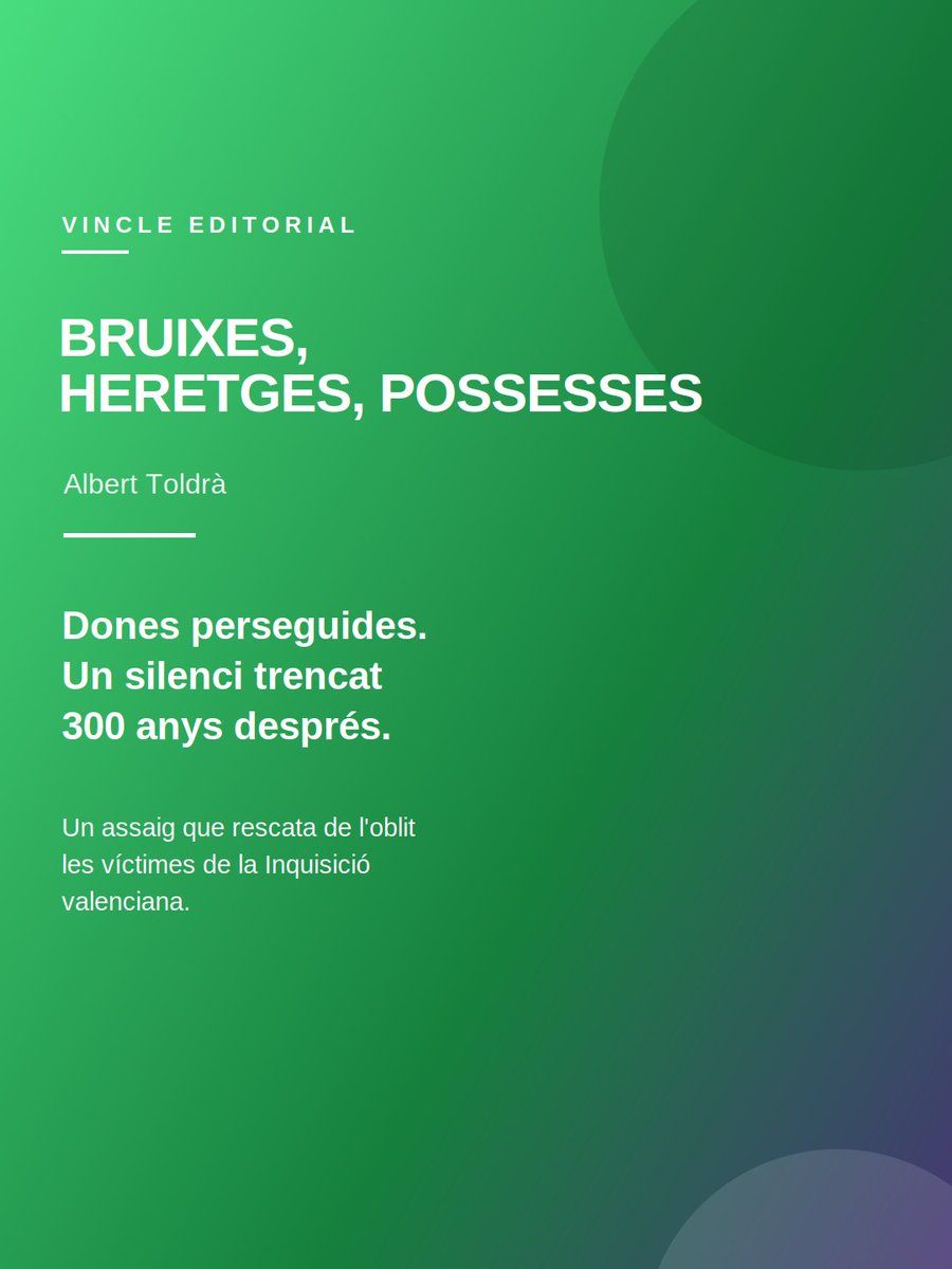 Vincle_Ed's tweet photo. Bruixeria, heretgia, possessió... etiquetes que durant segles van servir per a silenciar, perseguir i condemnar. Albert Toldrà repassa una part fosca de la nostra història que continua interpel·lant-nos hui.

https://t.co/EMfCCUzfaf https://t.co/lR4iNYDaUi