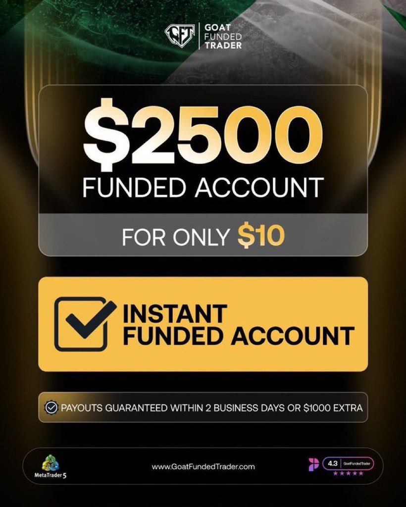 _Everknown's tweet photo. Skip evaluation phase and Get funded with $10 only on @GoatFunded 

🚨🚨🚨🚨 https://t.co/CGdk6KNKys