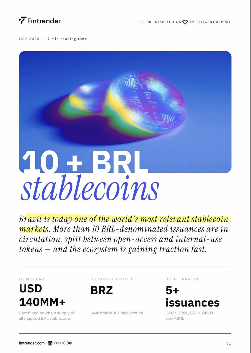 SMQKEDQG's tweet photo. Remember:

Brazilian stablecoins are currently being issued on the XRP Ledger.👍

“Brazil is today one of the world’s MOST RELEVANT stablecoin markets.” ✅

Documented below.📝👇