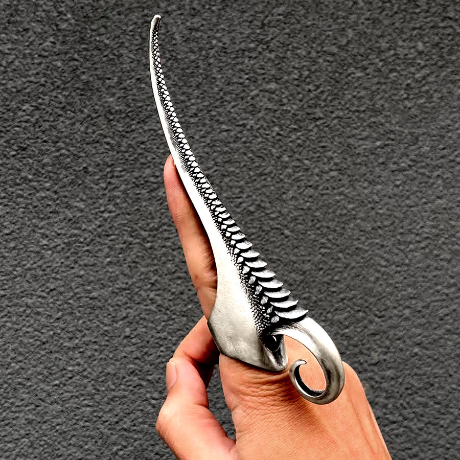 SILVER_GEEKS's tweet photo. 超攻めた新作リング！
全長約14.5cmというクレイジーさ！

Dual Flow（デュアルフロウ）
「serpent claw ring」をアップ！
https://t.co/mMUl0sLgAh

蛇のような滑らかなライン。
鱗の大きさが徐々に変化していく彫刻が美しい。 https://t.co/yxCKxjdczm