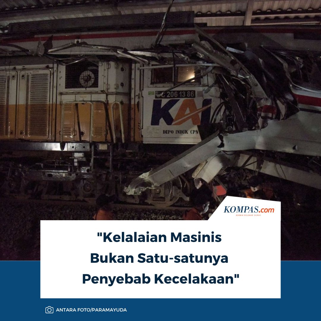 kompascom's tweet photo. Baca selengkapnya: https://t.co/kcPtvzv3M5

Menurut Ketua Komisi V DPR Lasarus, ada faktor lain yang menjadi penyebab tabrakan antara KRL jurusan Cikarang nomor PLB 5568A dengan KA Argo Bromo Anggrek pada Senin (27/4/2026) malam.

~MS #KNKT #KecelakaanKRL #ArgoBromo [2026093011583961]