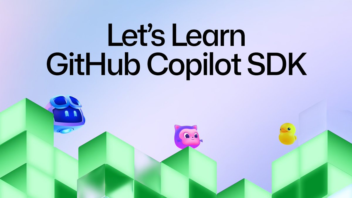 aspnet's tweet photo. 〰️ HAPPENING TOMORROW 〰️
Let's Learn GitHub Copilot SDK - .NET Edition

Join this beginner-friendly livestream to learn how to build agentic applications with the GitHub Copilot SDK for .NET, without implementing (cont) https://t.co/5NXHWJlacj https://t.co/tc905dwBcX