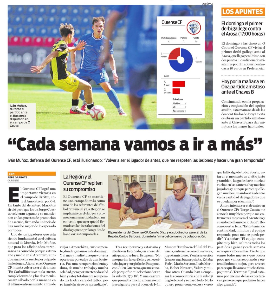 Ourense_CF's tweet photo. 🗞️ Iván Muñoz, defensa del Ourense CF: “Cada semana vamos a ir a más”

Iván Muñoz, defensa del Ourense CF, está ilusionando: “Volver a ser el jugador de antes, que me respeten las lesiones y hacer una gran temporada”. 
 https://t.co/jDOzc9sarj vía @laregion https://t.co/CRsNJceWmv