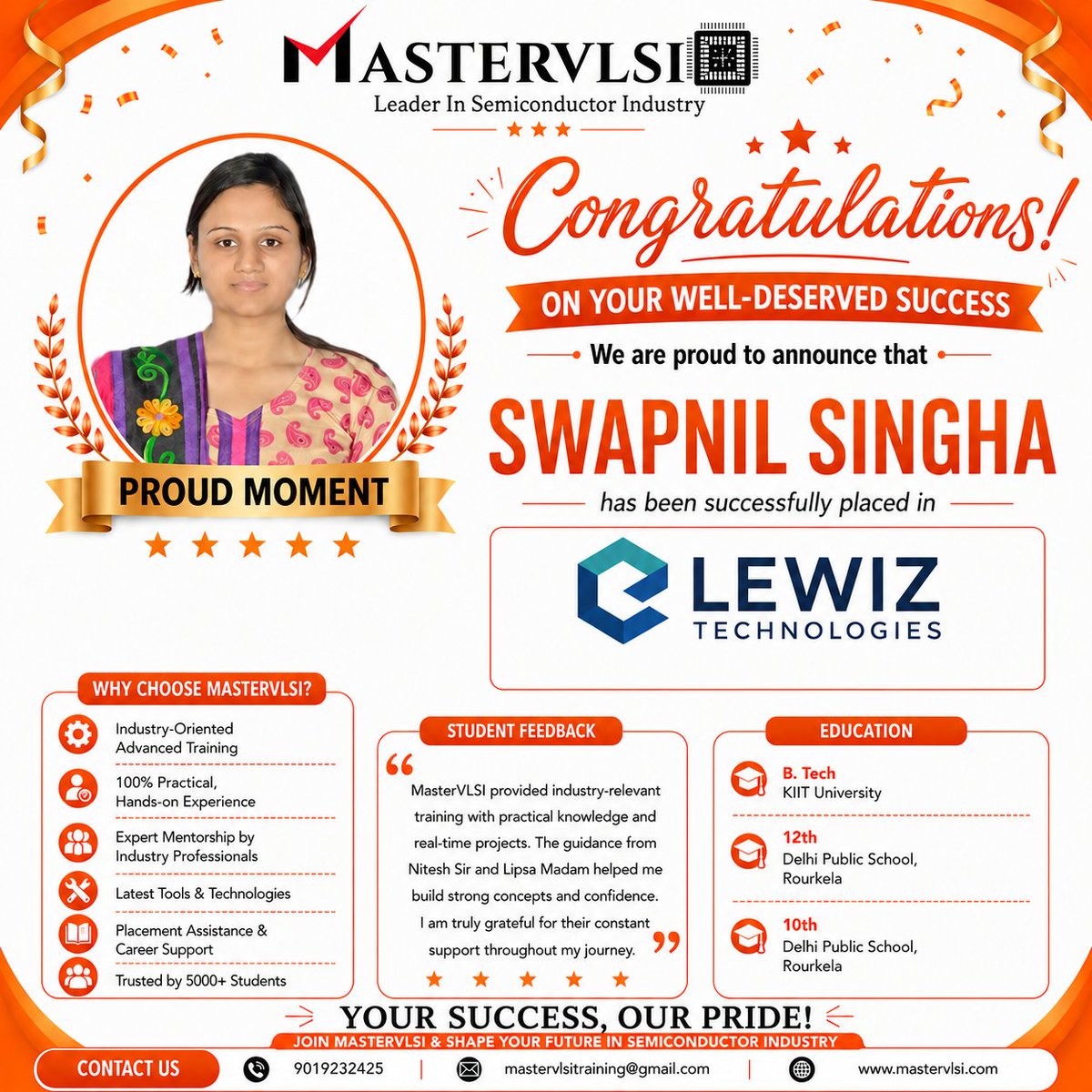 MasterVlsi's tweet photo. 💬 WhatsApp Community
https://t.co/fsh6HowOUx\

CONTACT: 📞 9019232425

🎉 Congratulations to Swapnil Singha on her successful placement at Lewiz Technologies!

#Mastervlsi #MASTERVLSI #mastervlsi #VLSI #DesignVerification https://t.co/y28WVi6q5l