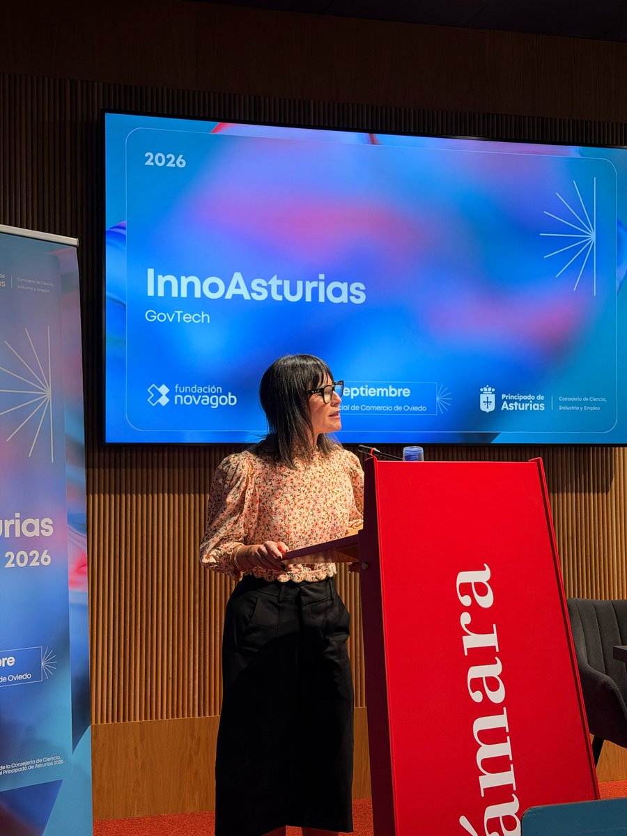 novagob's tweet photo. 🎙️ Hoy nos guía 

✨ Ángela Medrano (@kaneboo), conductora y presentadora de InnoAsturias GovTech 2026. 

Ella da paso a cada voz del ecosistema GovTech asturiano durante toda la jornada. #InnoAsturias

#GovTech https://t.co/Q0L3AlXbmx