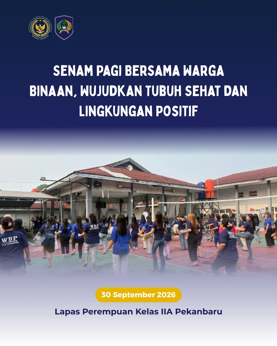 LppPku's tweet photo. Senam Pagi Bersama Warga Binaan, Wujudkan Tubuh Sehat dan Lingkungan Positif💪 https://t.co/gijrt7tiN5