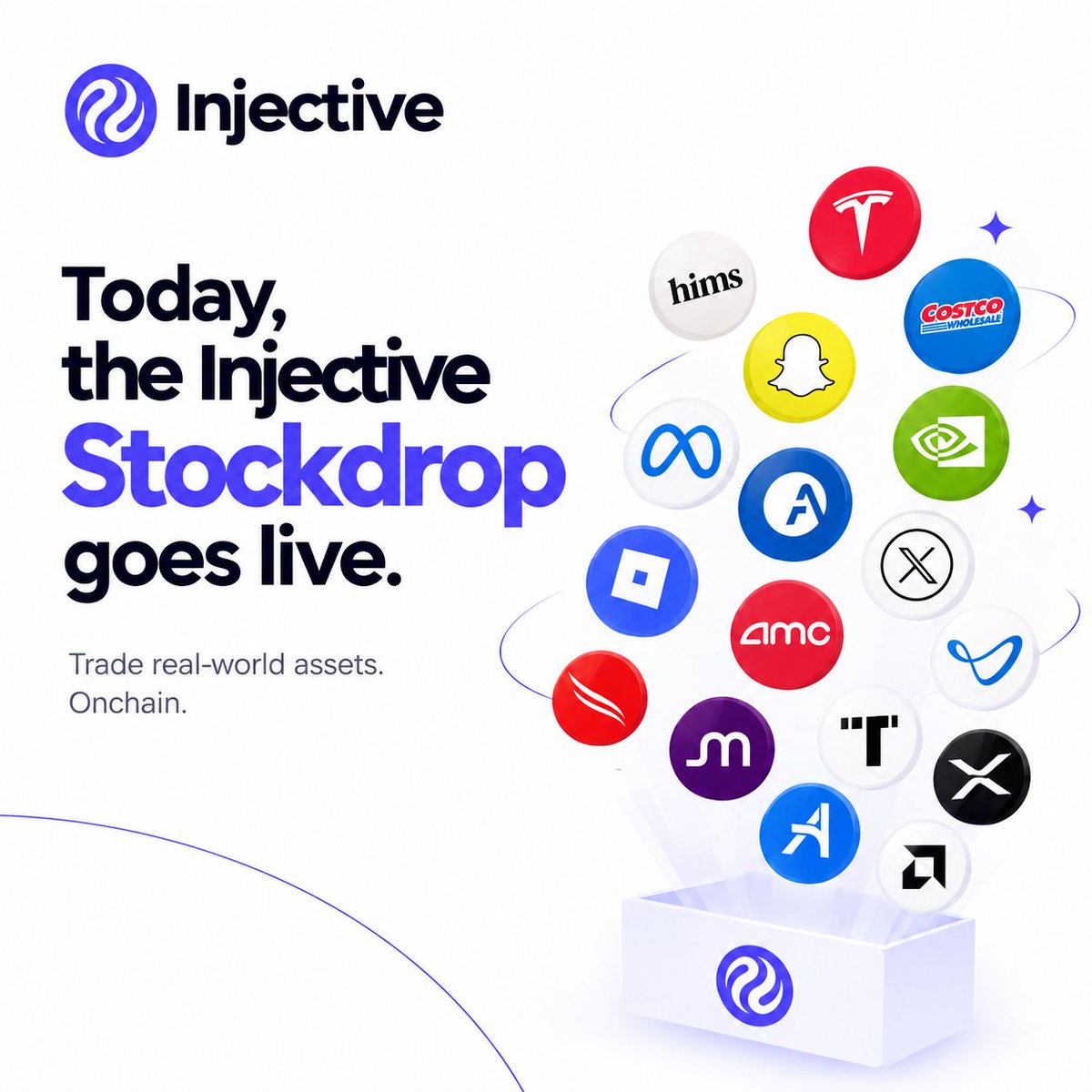 wills_sol's tweet photo. Today is the day, Ninjas! 🥷🔥

The Injective Stockdrop officially goes live, bringing a new chapter to the $INJ Community BuyBack.

For the first time, loyal community members who participated in the BuyBack and burned $INJ will get to discover which tokenized stock is waiting for them as a reward.

Think about it. You participated in the BuyBack, helped strengthen the Injective ecosystem, and now there's an opportunity to receive exposure to tokenized stocks from some of the biggest names in the market.

This is what makes the Injective ecosystem interesting. Participation goes beyond simply holding a token. Community members get to be part of an onchain mechanism that connects ecosystem activity, $INJ burns, and new reward opportunities.

The countdown is officially on.

7 hours until the Stockdrop. ⏳

Let's see which stocks are waiting for the Ninjas. 👀

$INJ | @injective
