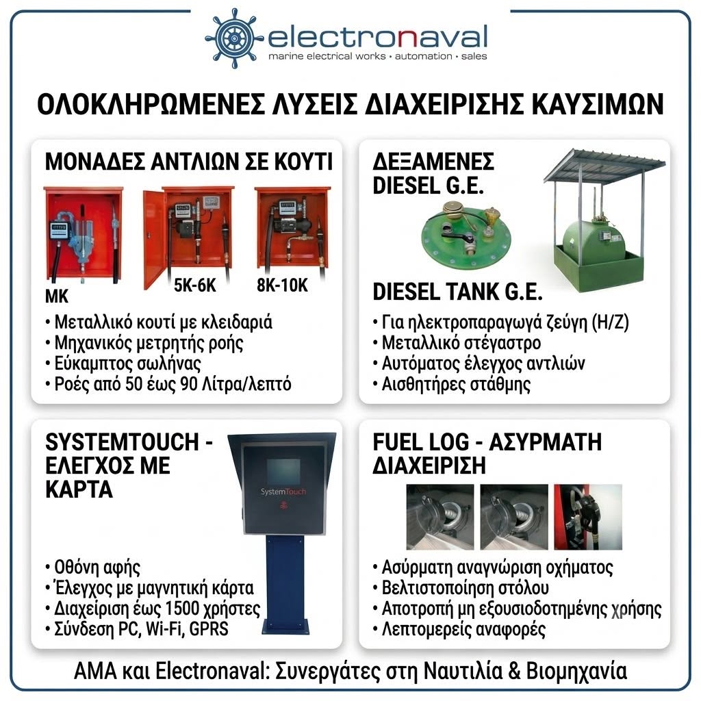 ElectronavalGr's tweet photo. Ολοκληρωμένες Λύσεις Διαχείρισης Καυσίμων από την Electronaval!
#Electronaval #MarineElectricalWorks #Automation #FuelManagement #DieselTanks #SystemTouch #MarineTechnology
#BoatElectronics
#YachtMaintenance
#MarineEngineering
#YachtLife
#SuperyachtServices
#MarineSolutions https://t.co/InYszCPjdE