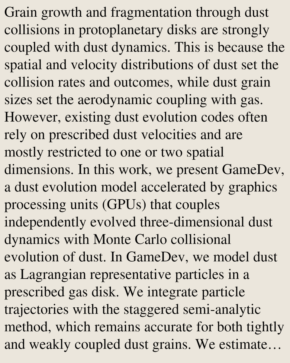 QCLN's tweet photo. GameDev: GPU-accelerated model for dust evolution

Jiaqing Bi
https://t.co/axmgX3Zdhb [𝚊𝚜𝚝𝚛𝚘-𝚙𝚑.𝙴𝙿 𝚊𝚜𝚝𝚛𝚘-𝚙𝚑.𝙶𝙰 𝚊𝚜𝚝𝚛𝚘-𝚙𝚑.𝙸𝙼 𝚙𝚑𝚢𝚜𝚒𝚌𝚜.𝚌𝚘𝚖𝚙-𝚙𝚑]
💬Code: https://t.co/5sBZcyRV1Y https://t.co/uM0dGFmMsH