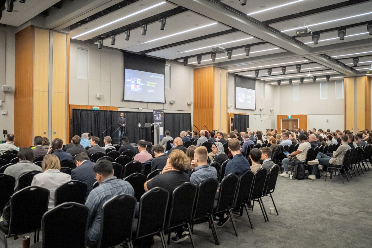BPMConf's tweet photo. What a way to start the #BPM2026 main conference! 

Yesterday, Tom Davenport received the first-ever BPM Lifetime Achievement Award! 🏆👏

Today, we kick off with Opher Baron’s keynote, followed by research sessions, forums, demos &amp; tutorials.

See you there! https://t.co/ElkNlti0jw