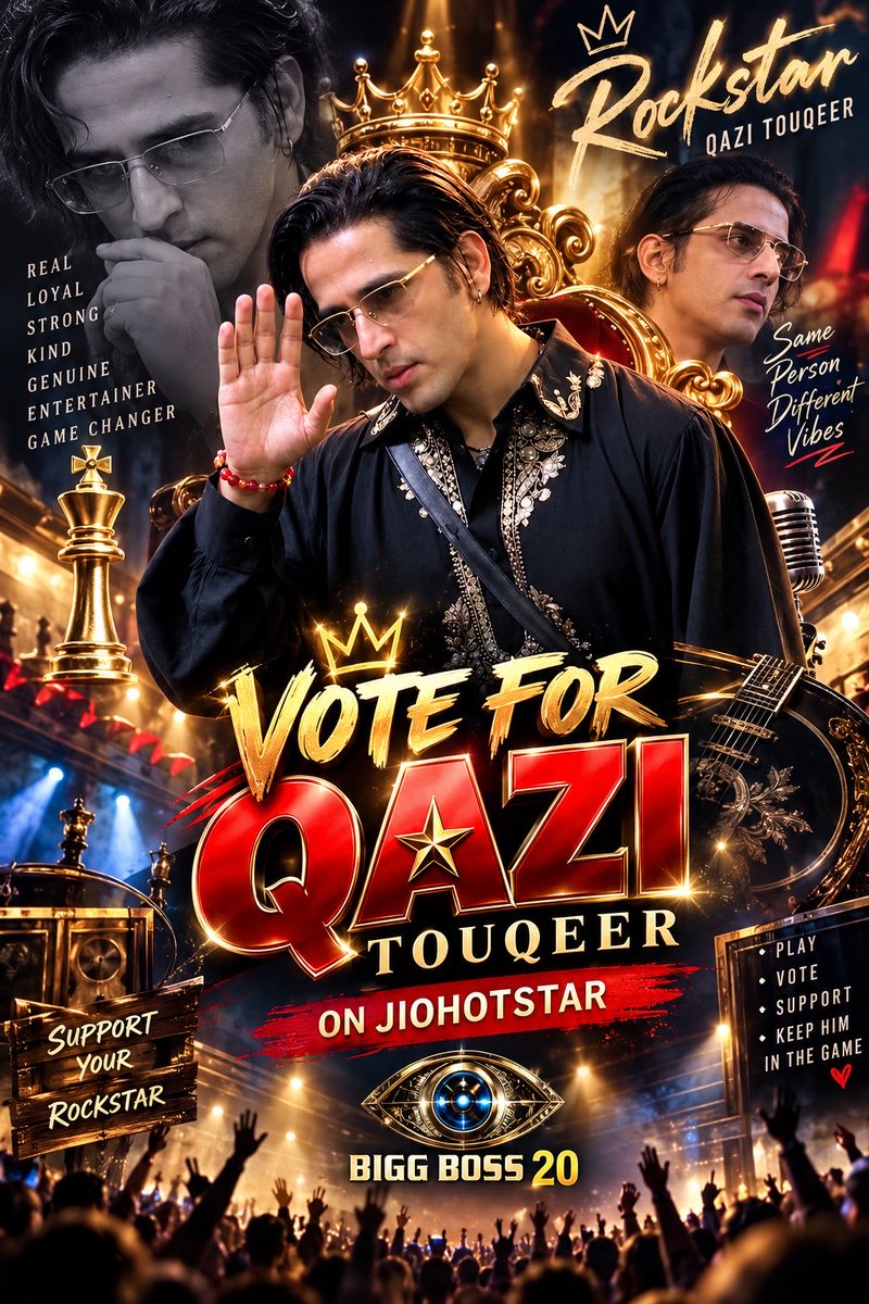 Qazitouqeerofc's tweet photo. Some journeys are watched, but some journeys are truly felt ❤️‍🔥

We’ve seen Qazi laugh, struggle, entertain, stand by his people and give his best through every high and low But this is only the beginning his journey has just started and there’s so much more waiting to unfold 👑🎸

Now it’s our turn to give that love back Keep voting, keep supporting and don’t miss a single chance to stand by our champ Every vote matters, every effort counts, and we’ll keep cheering for Qazi through every chapter ahead❤️‍🔥

#QaziTouqeer #BiggBoss20 #BB20