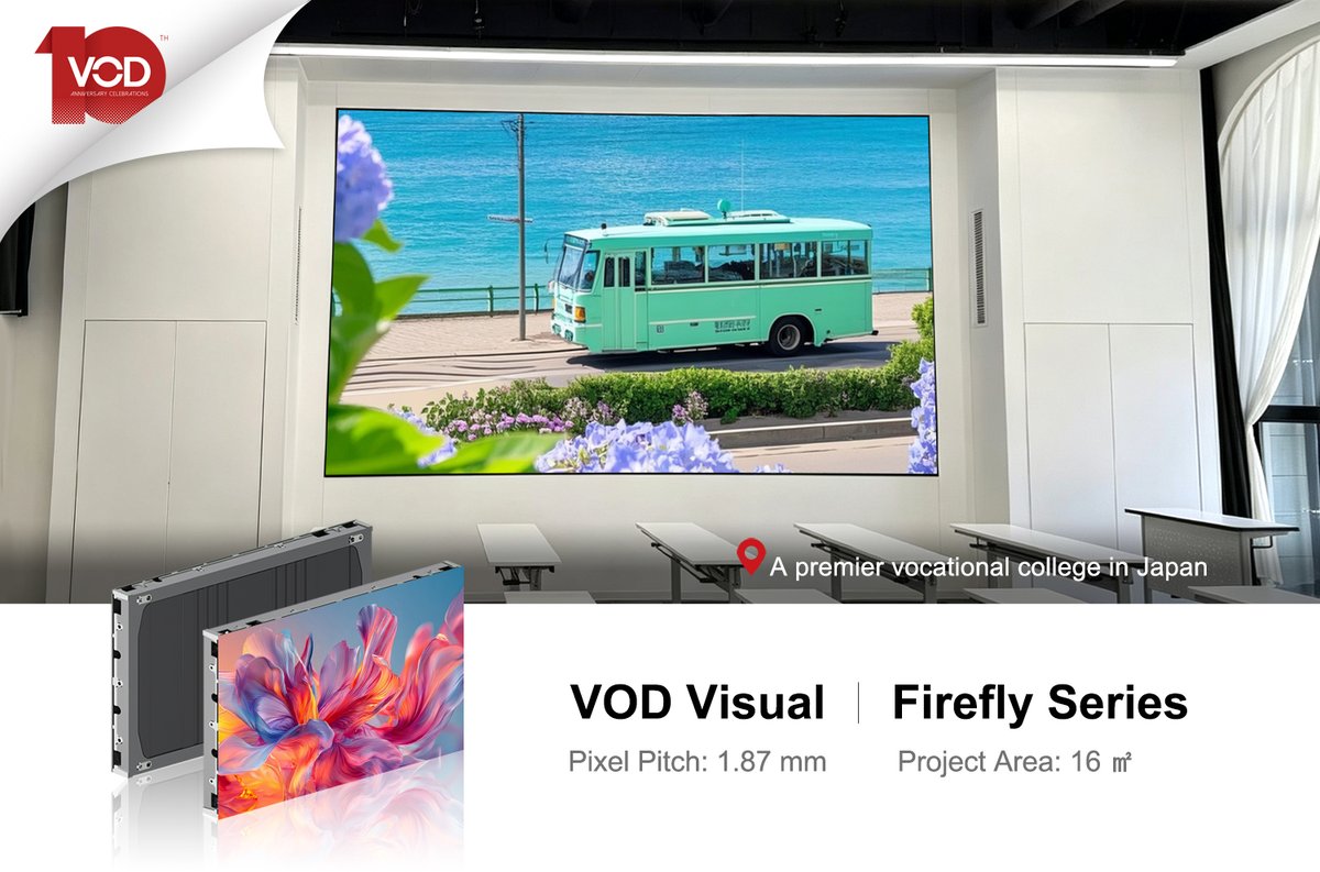 VOD__Visual's tweet photo. Case Study | Transforming higher education spaces with VOD Visual Firefly Series! 🎓✨
#VODVisual #CaseStudy #FireflySeries #Japan #EducationTech #FinePitchLED #ProAV #DigitalSignage #SmartCampus #LEDDisplay https://t.co/03BhsfRMEV