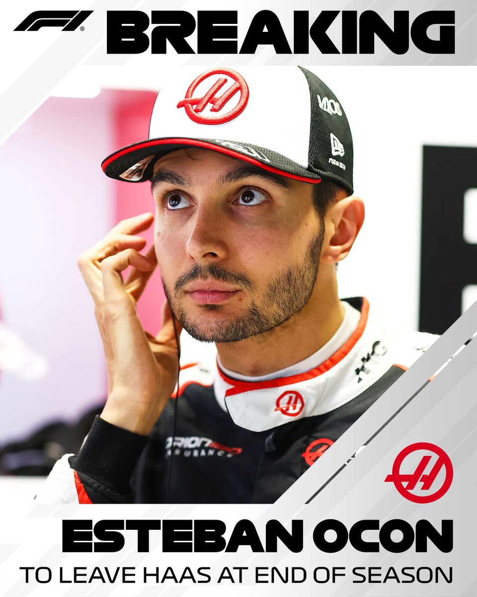 F1's tweet photo. BREAKING: Esteban Ocon has officially confirmed he will part ways with Haas after this season

#F1 https://t.co/F03M7Qrtiv