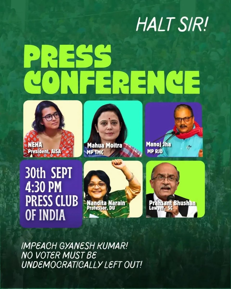 sumonseng's tweet photo. The #IndiaAlliance meeting for Resignation of #GyaneshKumar is currently onging at Constitution Club Delhi! At 4.30 pm there will be PC by @MahuaMoitra @neha_aisa @manojkjhadu @pbhushan1 &amp; Nandita Narain to #StopSIR &amp;  speaking for the rights of voters. https://t.co/IeccX0NOaM