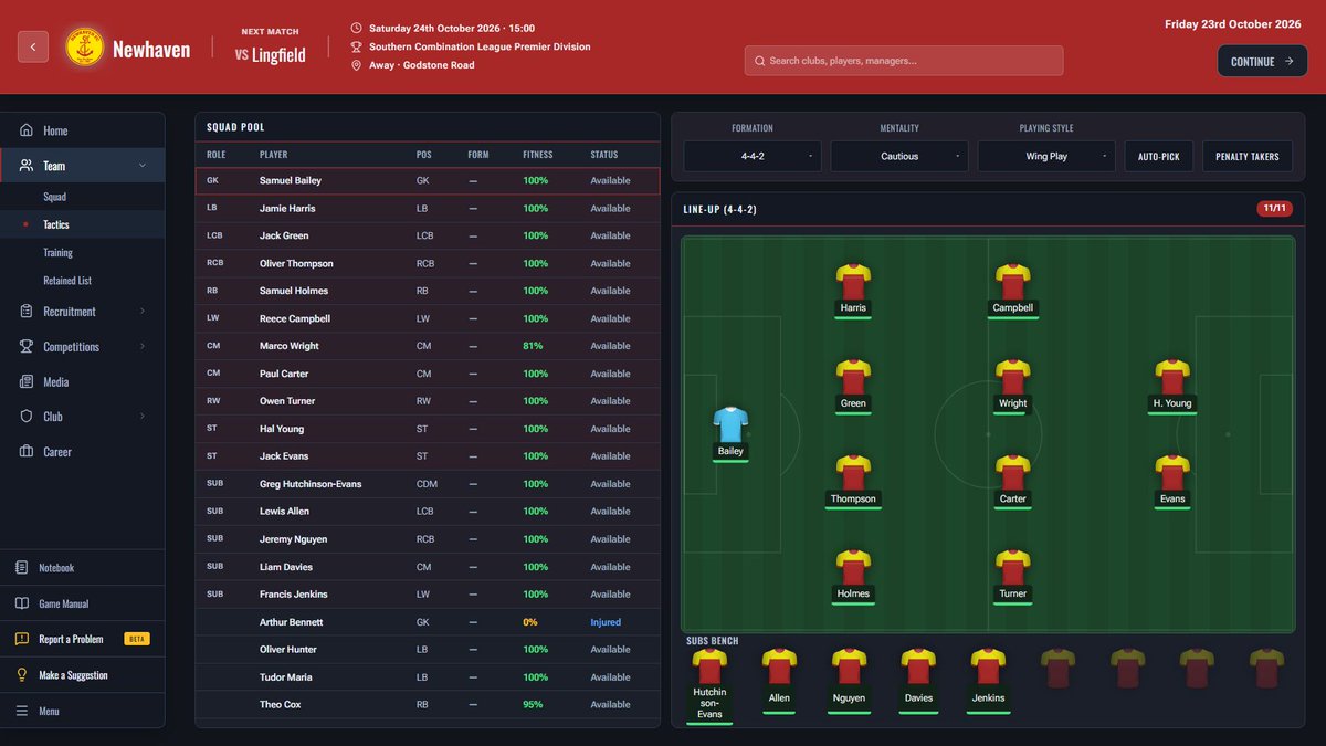 nlm_game's tweet photo. Your next managerial adventure awaits. ⚽️

#NLM is available NOW at a discounted Early Access price. Pick your club. Build your squad. Write your own #NonLeague story. What are you waiting for? 👀 

More here 🔗 https://t.co/aFJlhdPmtC https://t.co/1zKFBnpLS5