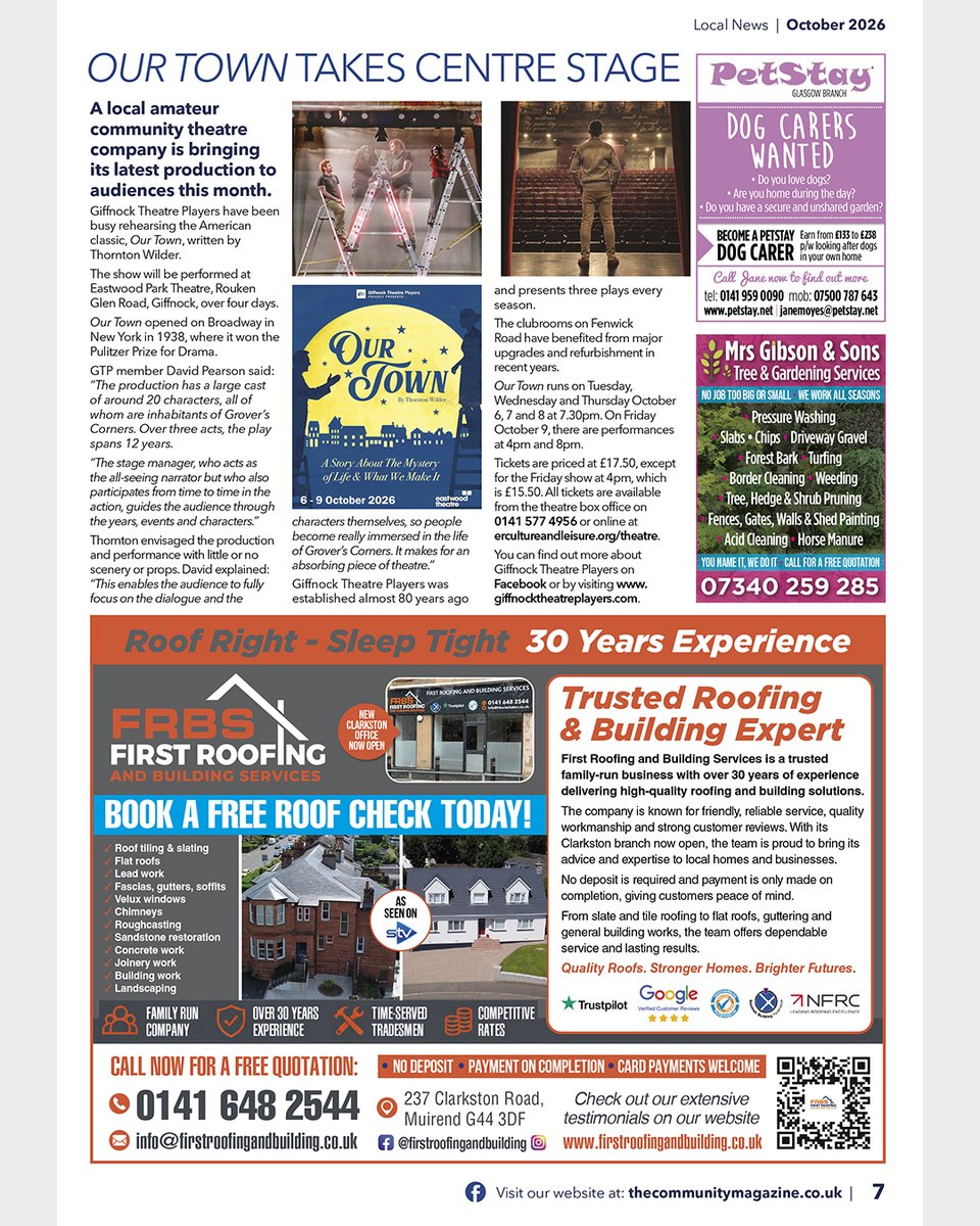 CommunityMagNMC's tweet photo. Our Town Takes Centre Stage: A local amateur community theatre company is bringing its latest production to audiences this month. Full story, and for the rest of our eBook, CLICK HERE: https://t.co/CjmWOnD5x6 https://t.co/aqsWRrJu4X