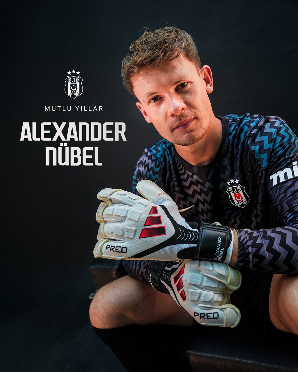 Besiktas's tweet photo. Bugün futbolcumuz Alexander Nübel’in doğum günü. 🎂

İyi ki doğdun Nübel, mutlu yıllar. 🎉 https://t.co/RJnxe1yQEh
