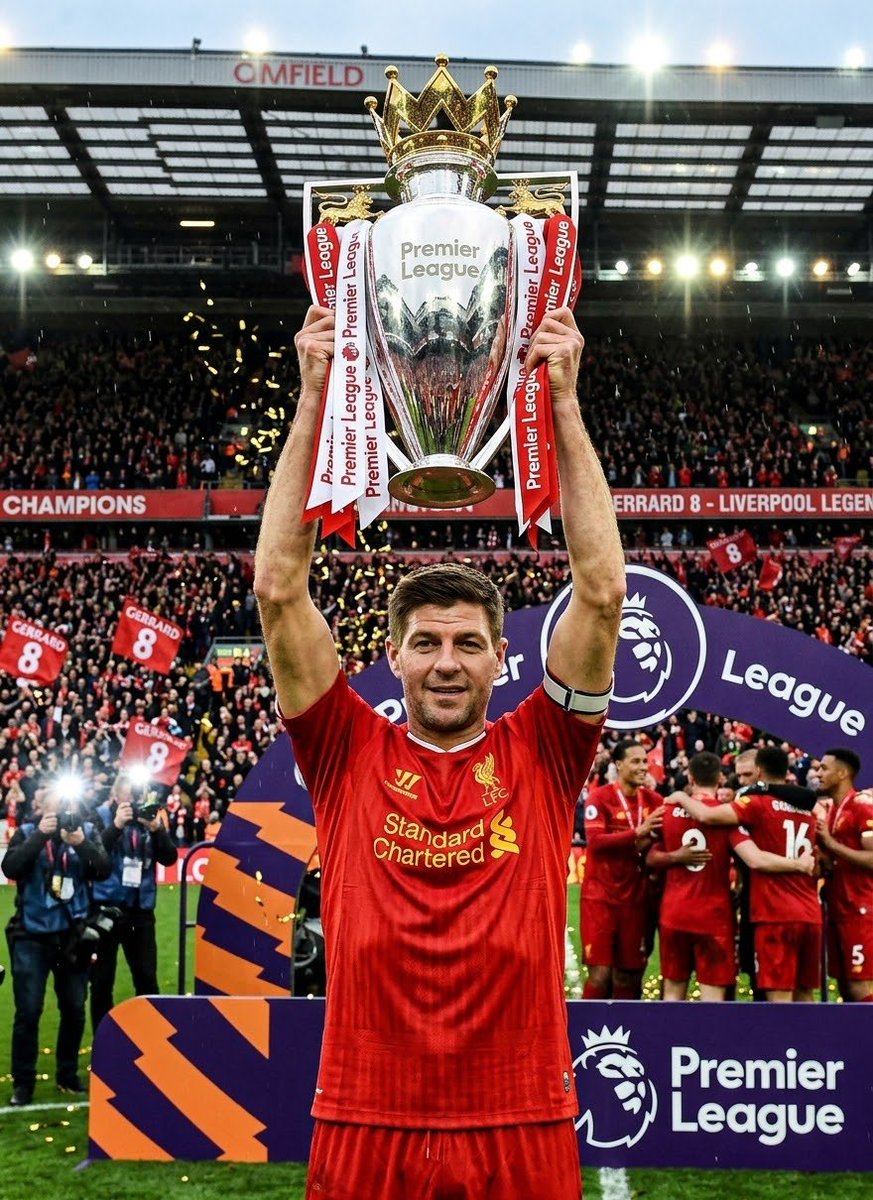 Lfcextension's tweet photo. 2013/14 Premier League Champions: Liverpool FC? 🔴

With Man City facing massive consequences over financial rule breaches, Brendan Rodgers' squad could retrospectively be crowned champions  making Steven Gerrard a PL title winner at last.

How would Liverpool fans actually feel about receiving a trophy this way?