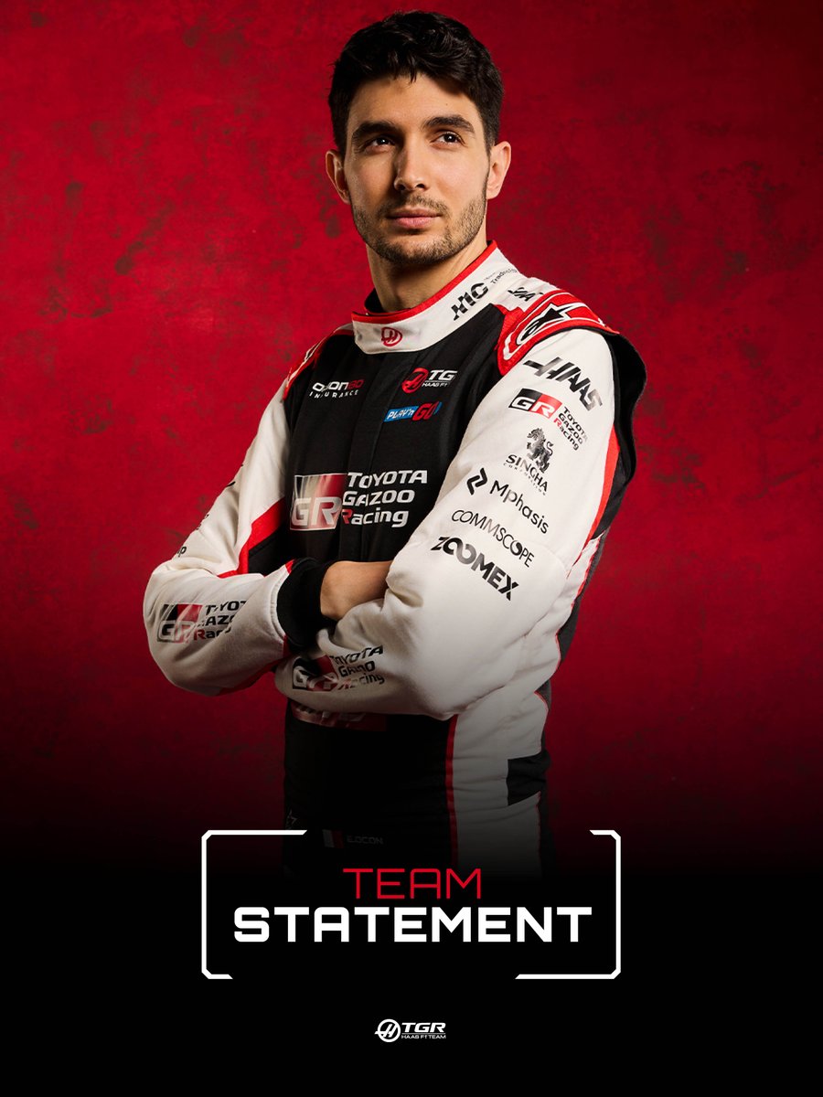 HaasF1Team's tweet photo. TGR Haas F1 Team and Esteban Ocon will part ways at the conclusion of the 2026 season.
 
With plenty of racing ahead, our focus remains on working together to maximize every opportunity through to the final race of the year.

#HaasF1 #F1 https://t.co/4iQAuqnSyA