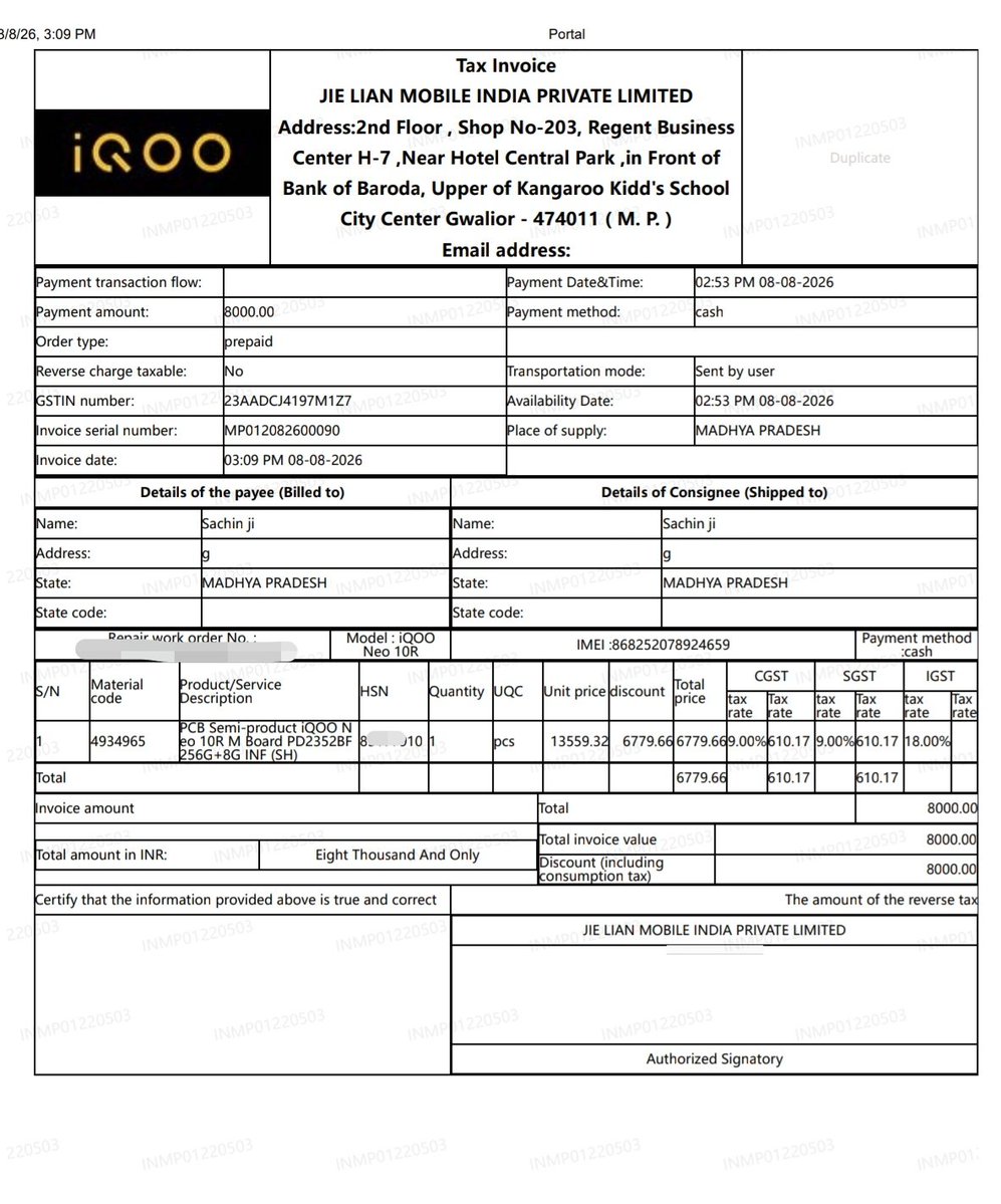 sachinlifestyle's tweet photo. 1/5
iQOO is telling me that for my Neo 10R, they will give me the Z11 as a replacement. I clearly told them that the Z11 is a downgrade, but their response was simply: “This is the only option available. Please @IqooInd Give me Fair Solution. @IqooInd @Vivo_India @nipunmarya https://t.co/EPDiuS40Fn