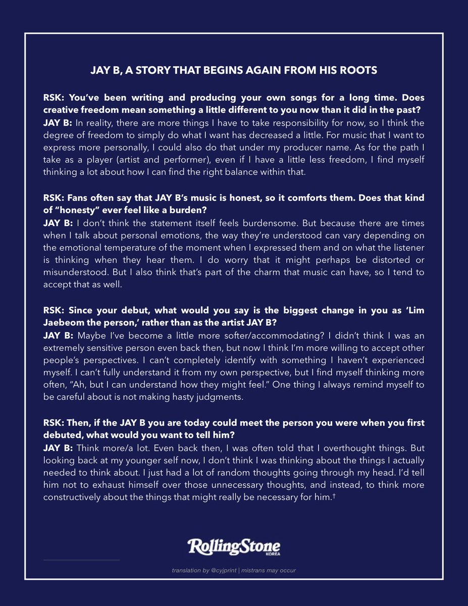 cyjprint's tweet photo. [ENG] RSK INTERVIEW : JAY B

#JAYB #제이비 @defjaybkr #GOT7 https://t.co/MzItn4kXCZ