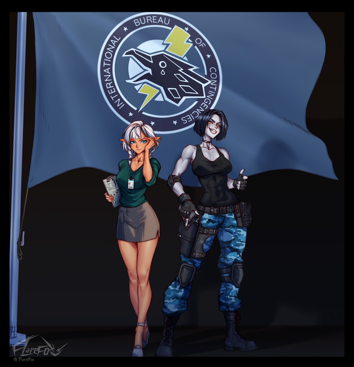 agent_greemann's tweet photo. Agents Silveroak and Marble, Omicron squad.

Commissioned to @FlareFox_Twitt https://t.co/BFFwTRWxpM